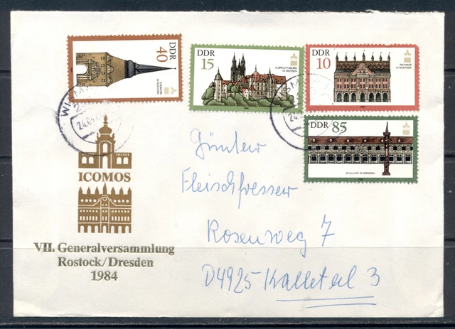 DDR 1984  Mich Nr 2869-72 Denkmalpflege  Satzbrief Ersttag-Ortsstempel