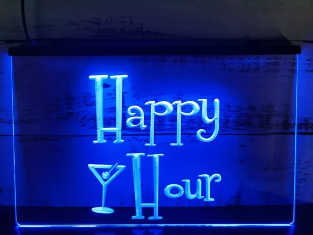 Happy Hours Open Party Time LED Neon Light Sign Beer Bar Club Pub Wall Art Décor