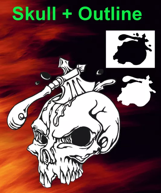 Mini Skull 13 Special Two Layer Airbrush Stencil Spray Vision Template air brush