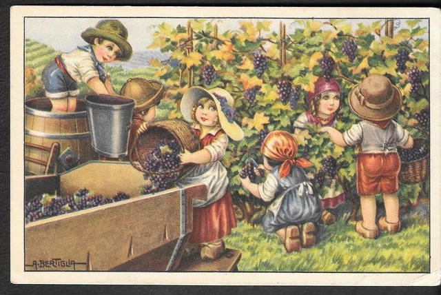 RARA CARTOLINA BAMBINI FIRMATA BERTIGLIA serie 2656