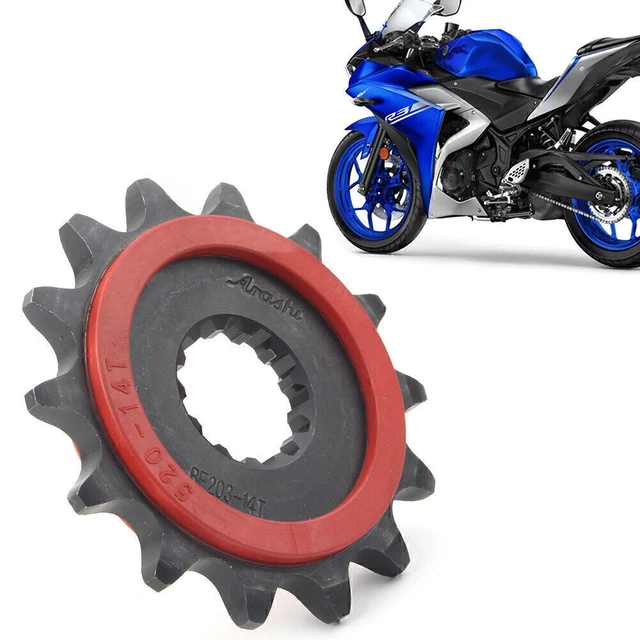 1 pz pignone motore anteriore in acciaio 14T per Yamaha R3 2015-2018