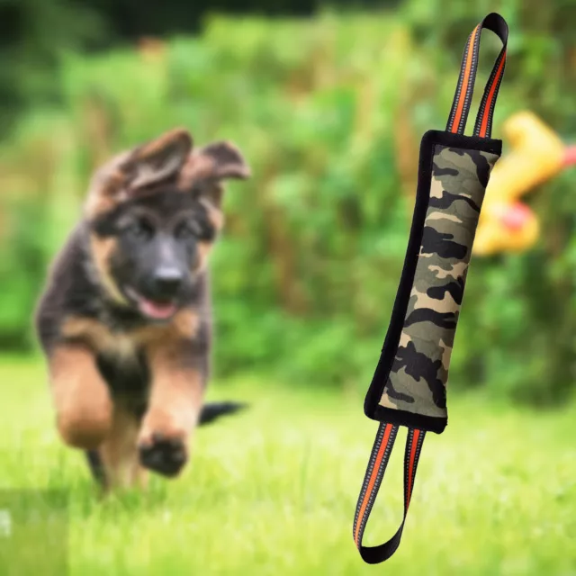 Dog Tug Toy with 2 Rope Handles Professional Dog Biting Pillow Tug Stick Outdoor 2