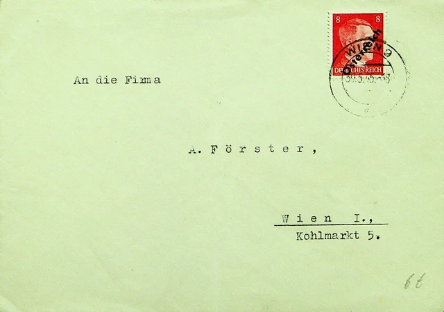 Sephil Deutschland Österreich 1945 WWII 8pf Führer Auf Abdeckung Von & Sich Wien