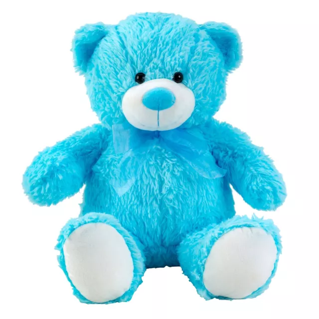 Teddybär Blau 50 cm groß mit Schleife Kuscheltier Teddy Kuschelbär Bär Plüschbär