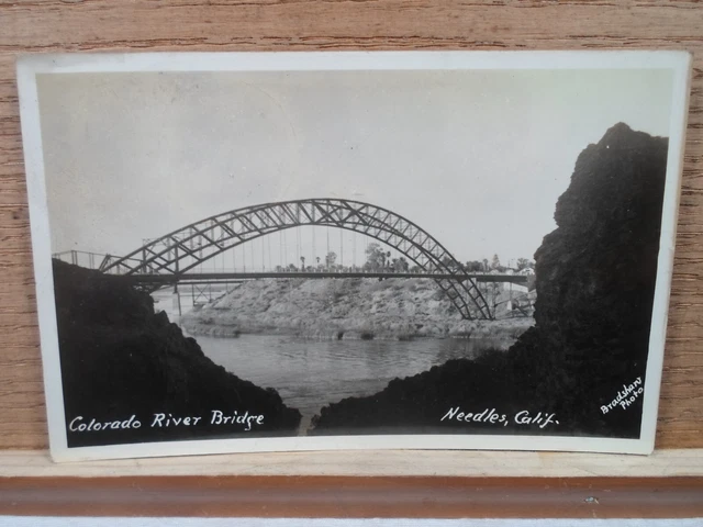 Needles Ca Calf California, Colorado River Bridge, early postcard  1944, RPPC