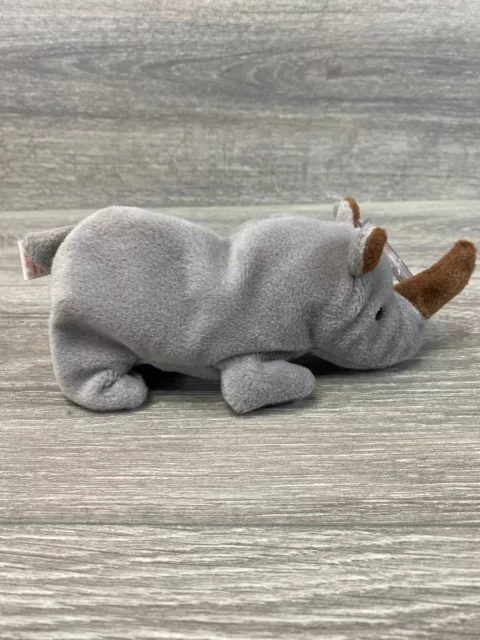 TY Beanie Babies Spike the Rhino Gray