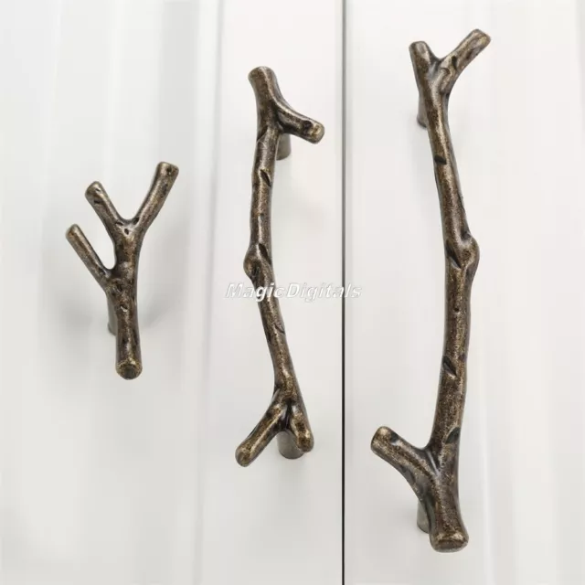 Retro Twig Furniture Cabinet Knobs Tree Branch Drawer Cupboard Door Pull Handle