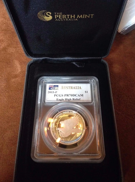 2015-P AUSTRALIA WEDGE Tailed Eagle High Relief Silver $1