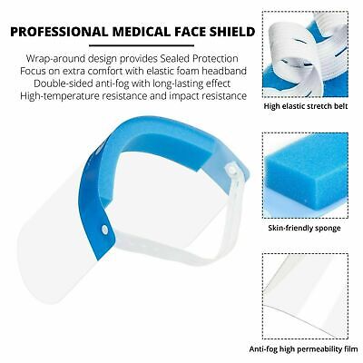 Reusable Washable Clear Full Safety Face Shield Visor Mask Anti Fog Protection