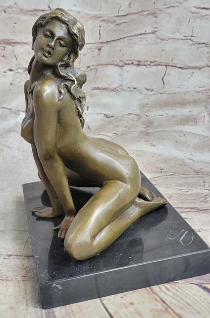 Sculpture En Bronze Originale Signée - Nu Féminin érotique - Art Déco - Fait Main En Espagne