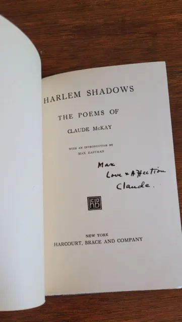 Fantastic Harlem Renaissance Claude Mckay Signed Book African American Rare 2