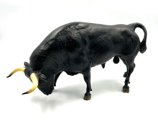 Realistic Black Fighting Bull In Near Mint Condition