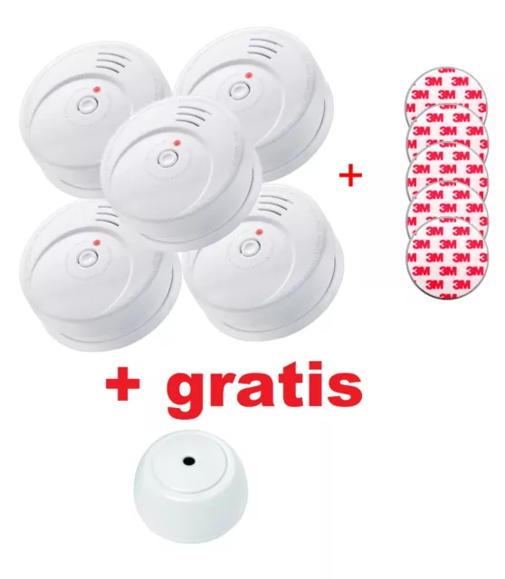 Jeising GS506 G 5er Set Rauchmelder ,Magnetklebepad + gratis Wassermelder GS158