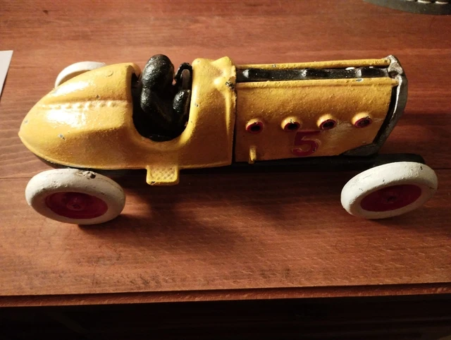 JOUET ANCIEN VOITURE de course jaune EUR 17,50 - FR