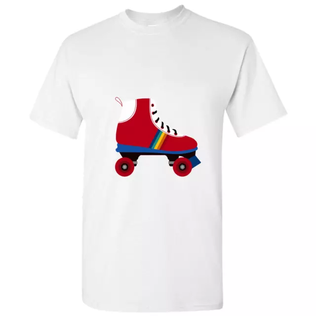 Adults Kids Roller Skates Shoes Sports White Men T Shirt Tee Top S - 5XL