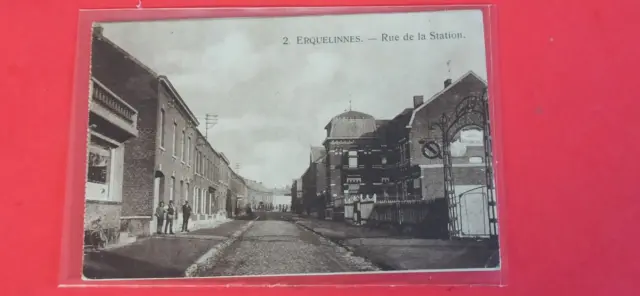 CPA - Belgique Erquelinnes - Rue de la Station 1927