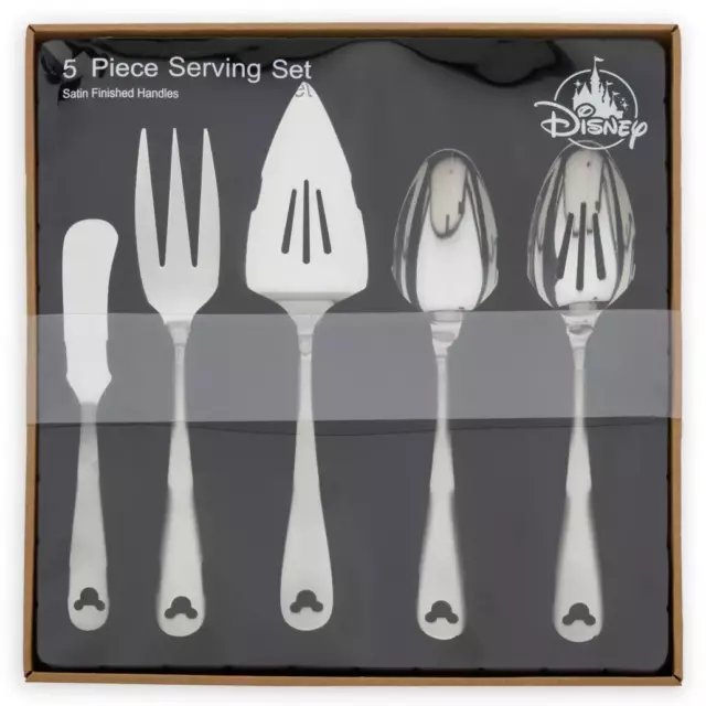 Disney Mickey Mouse Icon Stainless Steel Serving Set Satin Finish 5 Piece