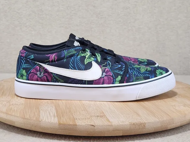 Nike Toki Low Men's Sz 7.5 Shoes Black Hawaiian Floral Print Sneakers 631697-011