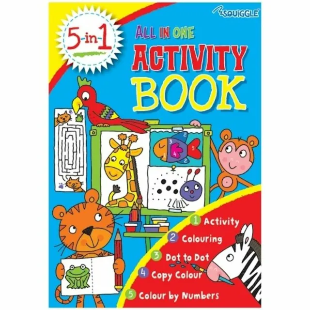 A4 All-In-One Activity Book - Kids Children Puzzles Word Search Educational Fun