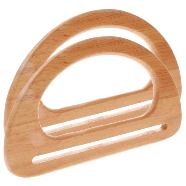 2x Wooden Purse Bag Handle Replacement Holder for Purse Making