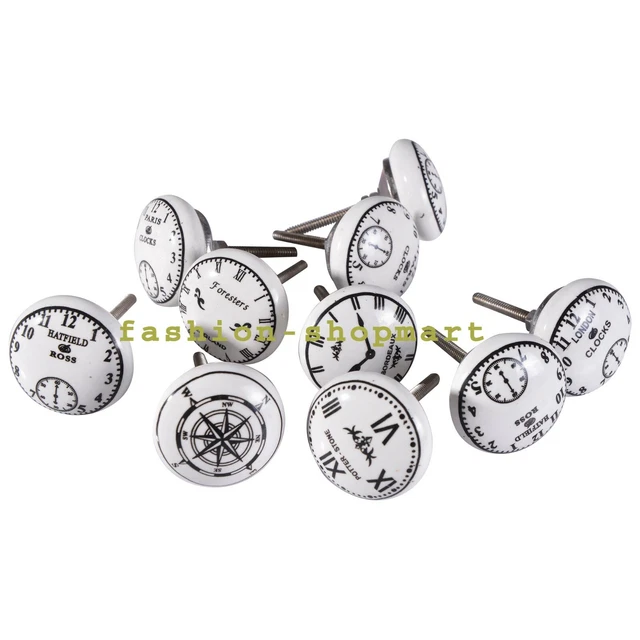 Set Of 10 PC Ceramic Door Knobs Drawer Cabinet Pulls Cupboard Wardrobe Handles