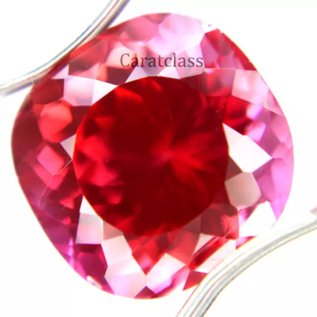 12x12 mm Pinkish Red Loose Gemstone Cushion Cut Natural Rhodolite Garnet 11.5 Ct