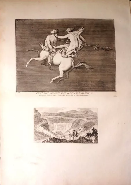 ITALIA/ ITALY, Pinturas de Herculano. Centauro y bacante. Barbault, 1761
