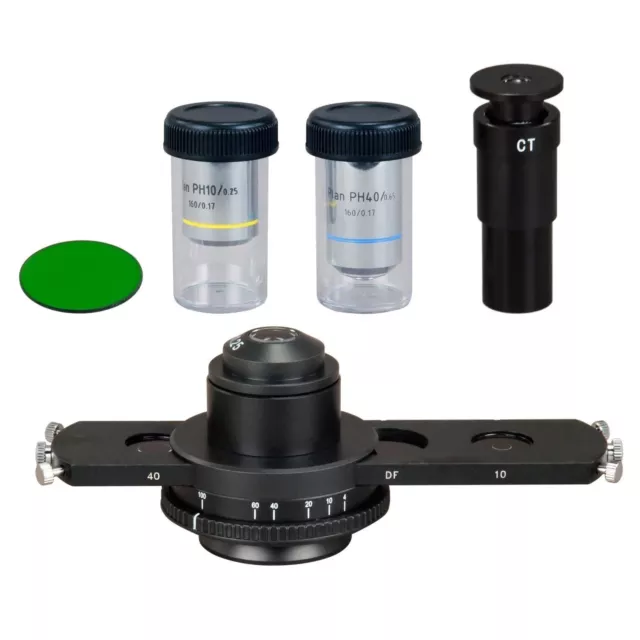 OMAX Darkfield and Brightfield PLAN Phase Contrast Kit for Compound Microscopes 2