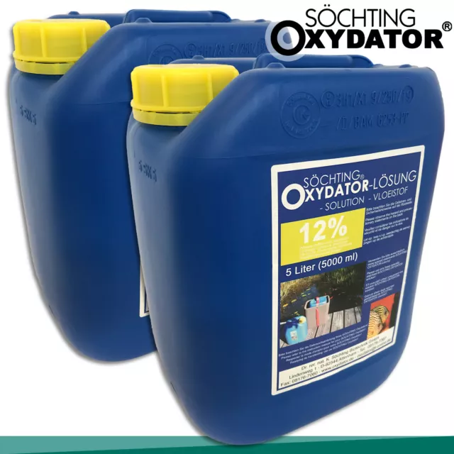 Söchting 2x 5L Oxydator Solution 12% Peroxyde D'Hydrogène Étang Aquarium Alge