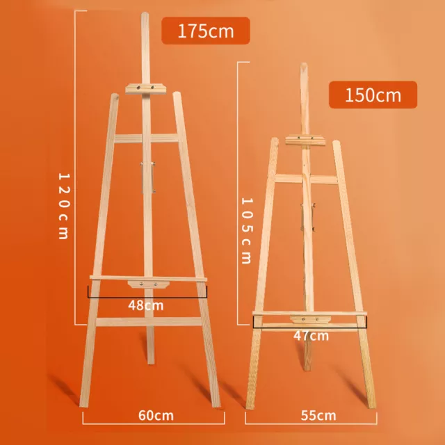 Solid Pine Wood Easel Artist Art Display Painting Shop Tripod Stand Adjustable 3