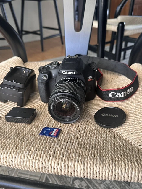 Canon EOS-2000D/REBEL T7 24MP DSLR + EF-S 18- 55MM Lens + oem Battery + 64gb SD