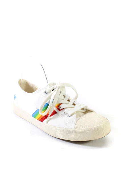 Gola rainbow on sale stripe sneakers