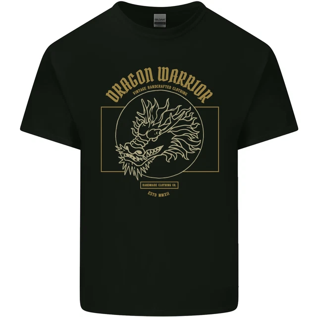 Dragon Warrior Samurai Giappone Giapponese Uomo Cotone T-Shirt