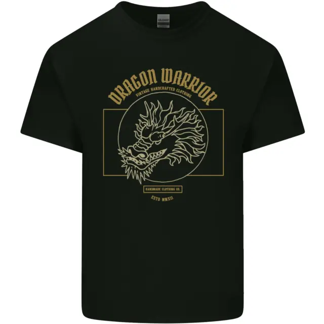 T-shirt top da uomo giapponese Dragon Warrior Samurai Giappone cotone