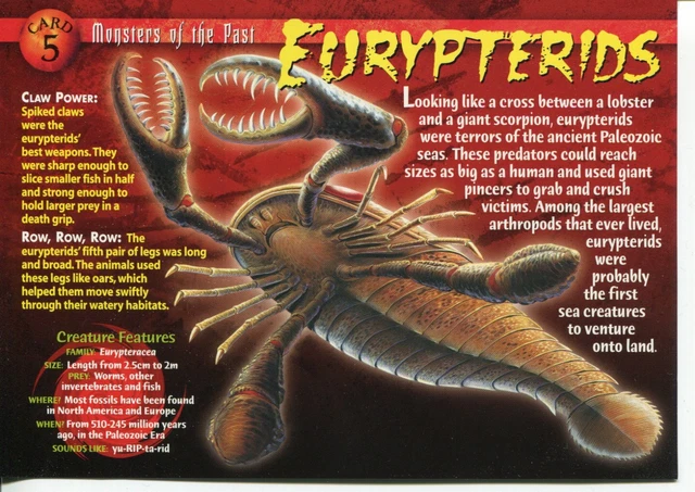 WEIRD N WILD Creatures Monster Of The Past Card 5 Eurypterids LC1 weird-n-wild-creatures-monster-of-the-past-card-5-eurypterids-lc1