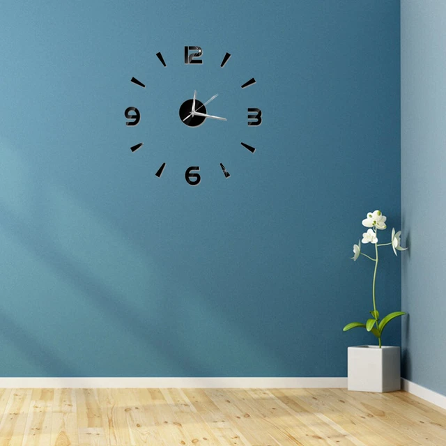 3d Mirror Number Stickers Modern Wall Clocks 3d Wall Clock 3d Mirror Wall Clock