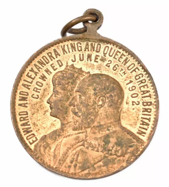 Antique Old Greenock King Edward VII 1902 Coronation Souvenir Medal