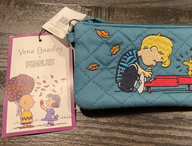 NWT VERA BRADLEY x PEANUTS Zip ID Case PEANUTS FALL MEADOW new