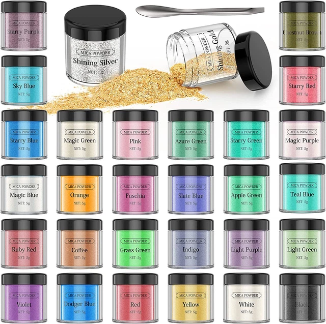 Mica polvo resina epoxi 30 colores pigmento grado cosmético natural brillo