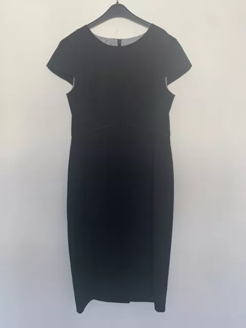 OASIS BLACK FULLY Lined Wiggle Pencil Dress Size 12 15.00