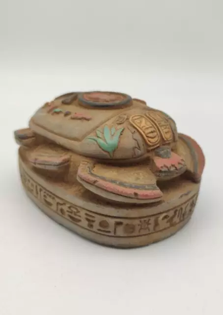 Rare Ancient Egyptian Scarab Stone Vintage Antiques Hieroglyphic Amulet