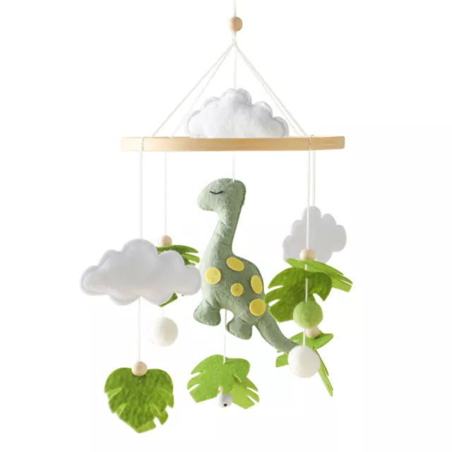 Toddler Mobile for Bassinet Felt Balls Wood Kids Crib Mobile 3D Clouds Wind Chim