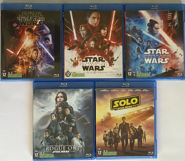📀 Lot 5 Blu Ray - Star Wars 🍿🎬✨ Rogue One / Solo /Les Derniers Jedi …