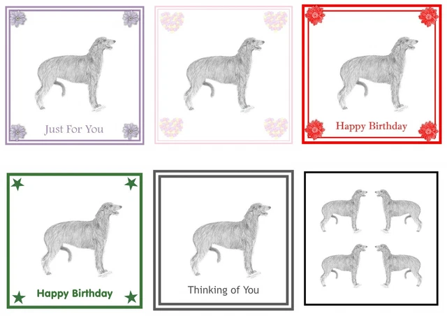 Deerhound Card by Curiosity Crafts BIRTHDAY, THINKING OF YOU, BLANK