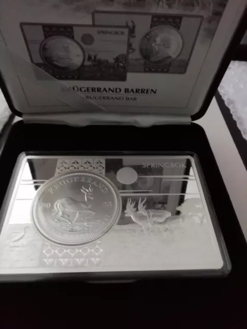 Münzbarren Krügerrand- Springbock 2023 - 1oz 999er Silbermünze in 3 oz Barren