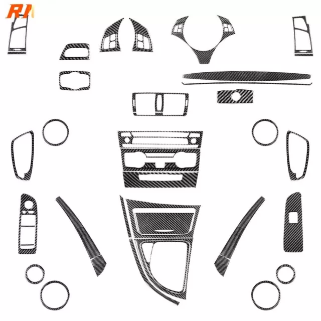 44Pcs Carbon Fiber Whole Interior Kits For BMW 1 Series E81 E82 E87 E88 2008-13