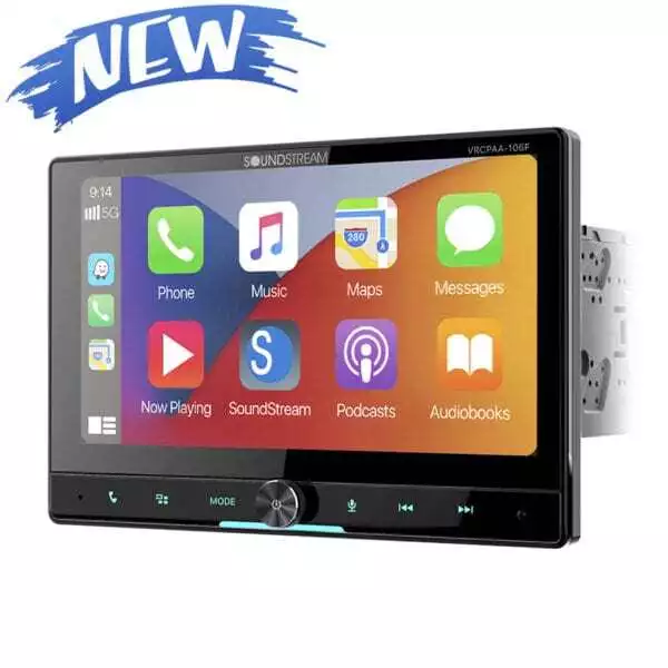 Soundstream VRCPAA-106F 10.6" 2 DIN DVD Player Apple Carplay Android Auto Stereo