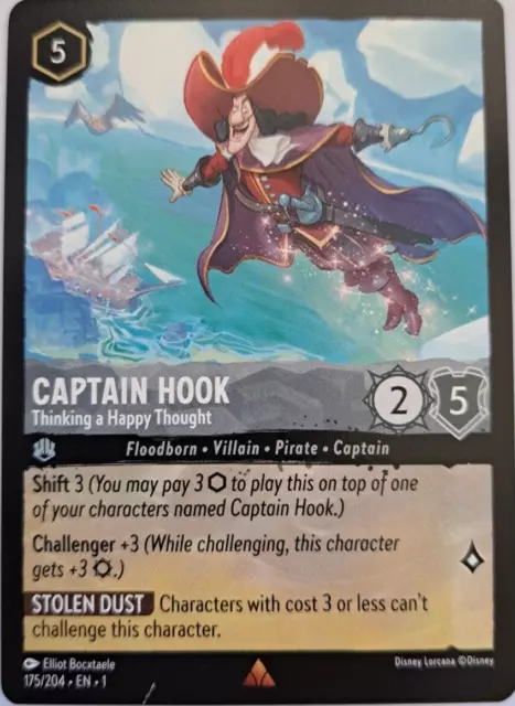 Captain Hook - Thinking a Happy Thought - Non Foil - 175/204 - LIGHT WEAR