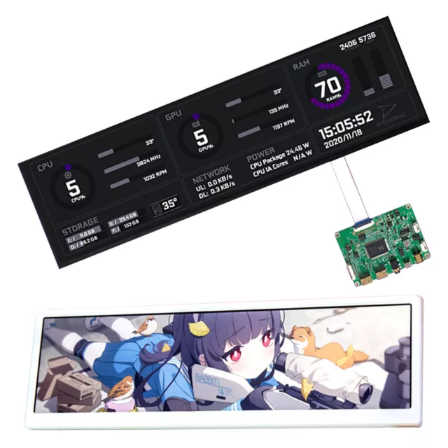 12.6 inch NV126B5M LCD Display For PC Case DIY Hyte Y60 DIY CPU GPU Monitor