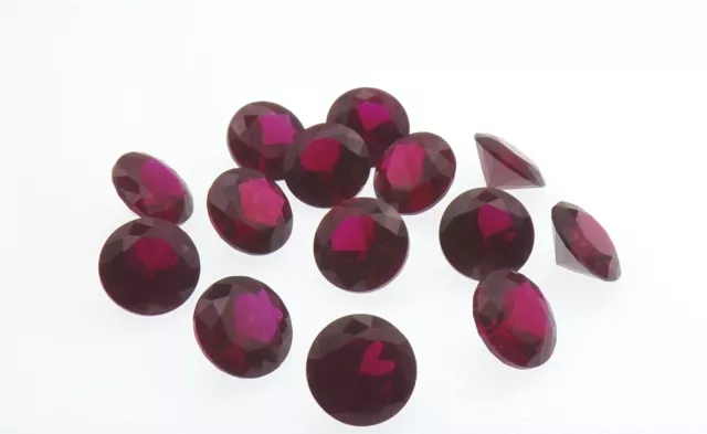 Ruby Red Corundum Round Brilliant Cut  Loose Gemstones #8 - 4Mm